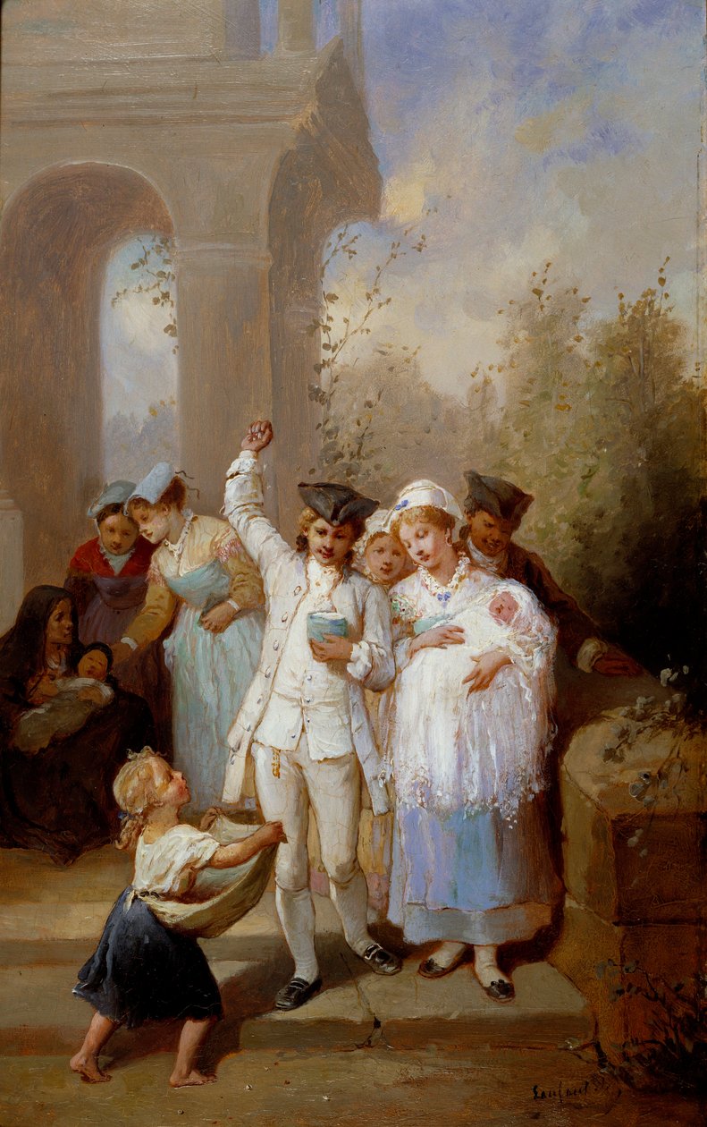 The vaftiz Tablosu Francois Louis Lanfant dit Lanfant de Metz (1814-1892) tarafından 19. yüzyıl Özel Koleksiyon by Francois Louis Lanfant de Metz