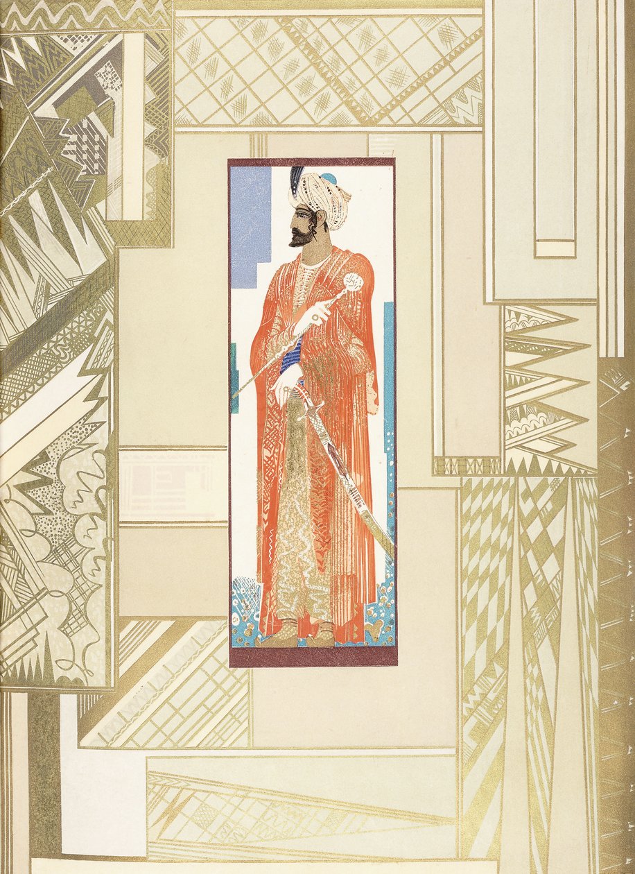 Modern tasarım surround ile türbanlı adam by Francois Louis Schmied