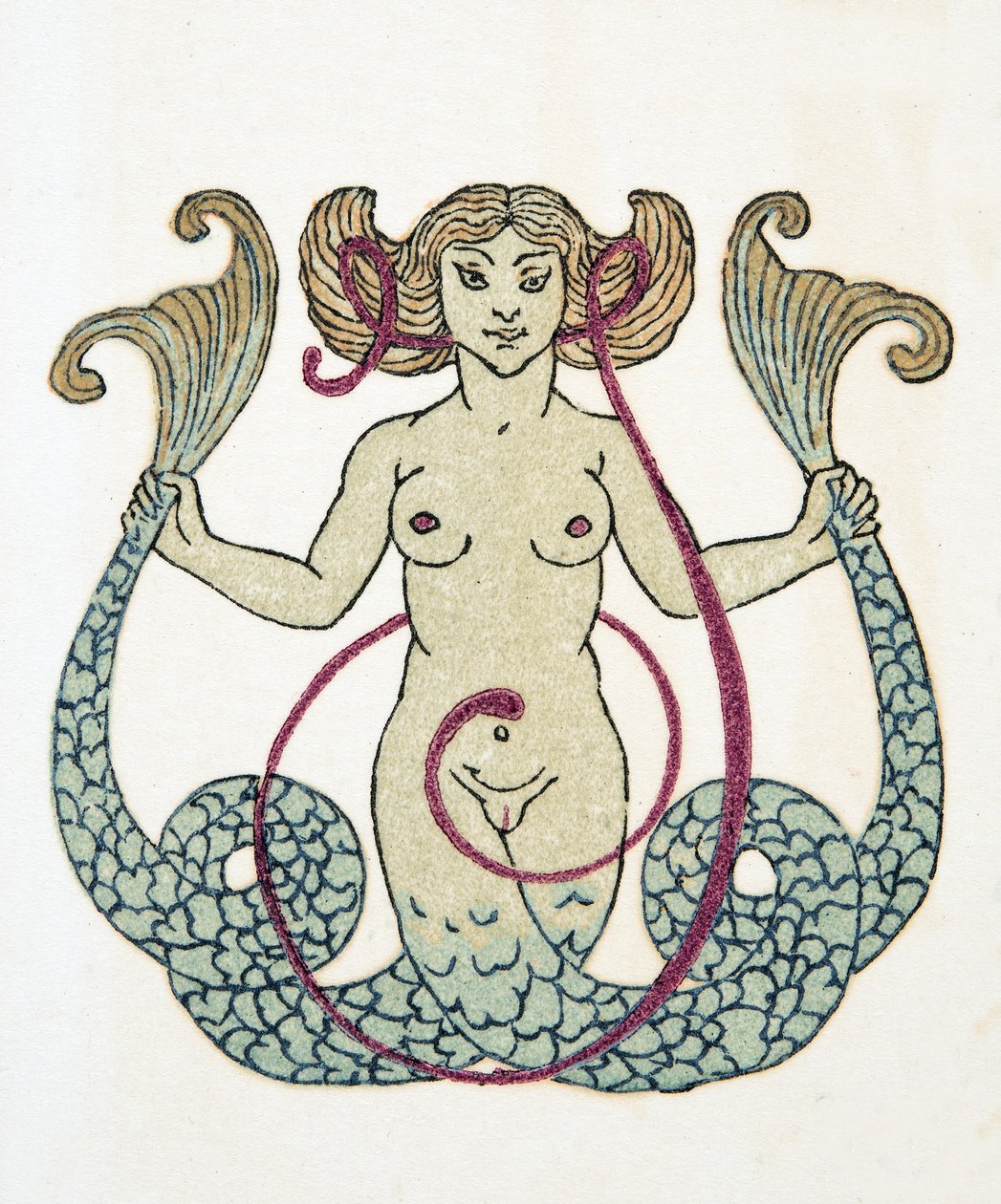 Deniz kızı, bar. 1922 (kalıp baskısı) by Francois Louis Schmied