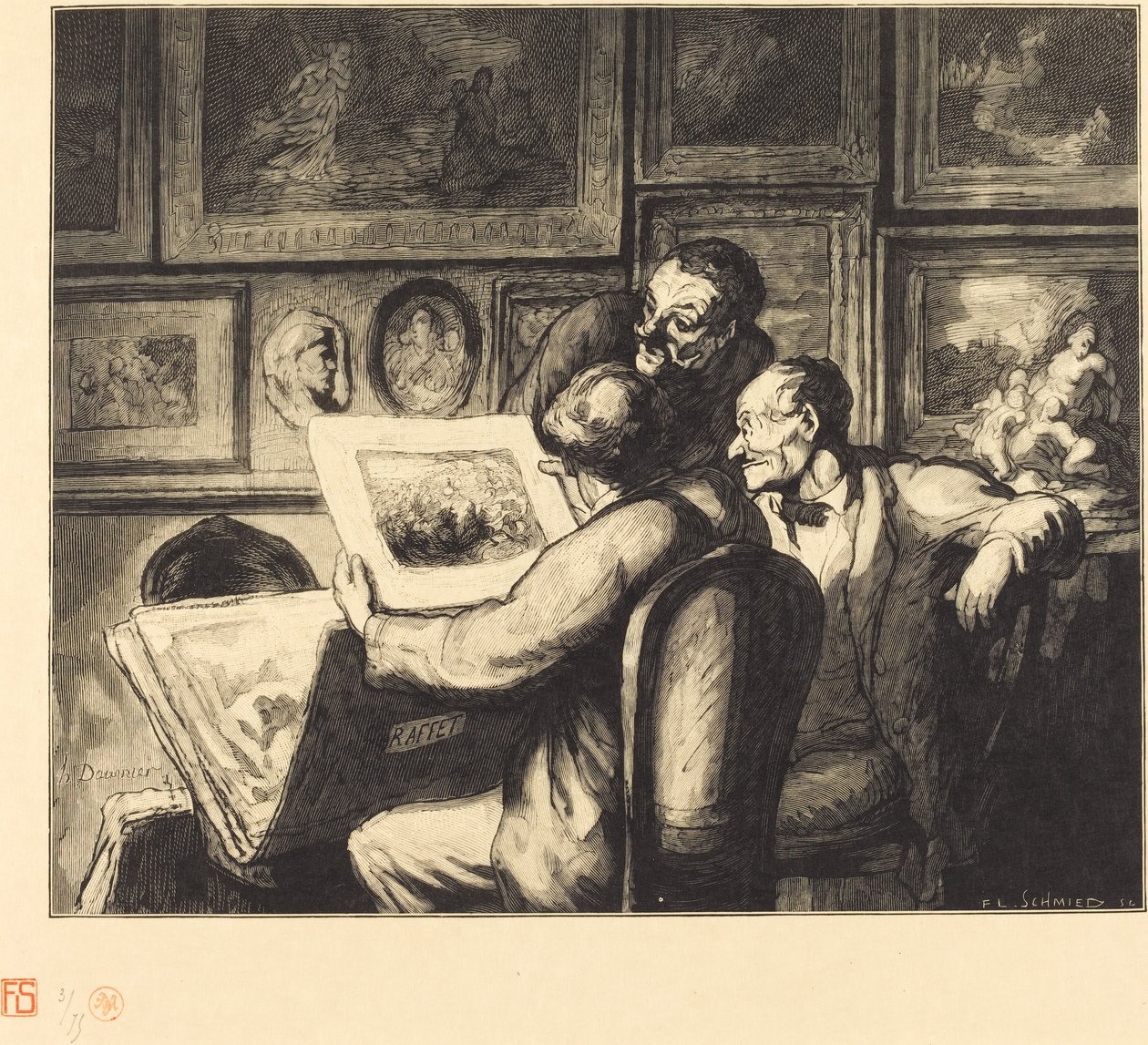 Baskı Aşıkları by Francois Louis Schmied after Honoré Daumier