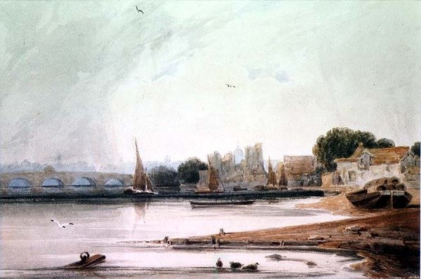Lambeth Sarayı ve Westminster Köprüsü by Francois Louis Thomas Francia