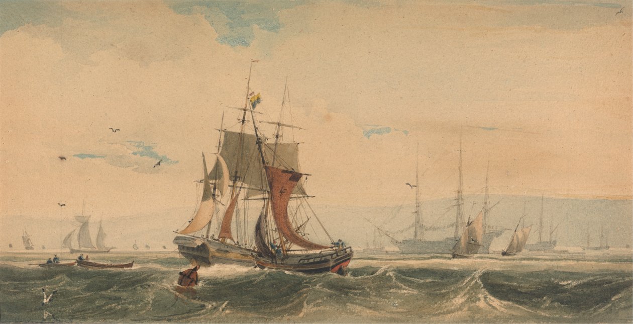 Medway, Kent'te nakliye by Francois Louis Thomas Francia