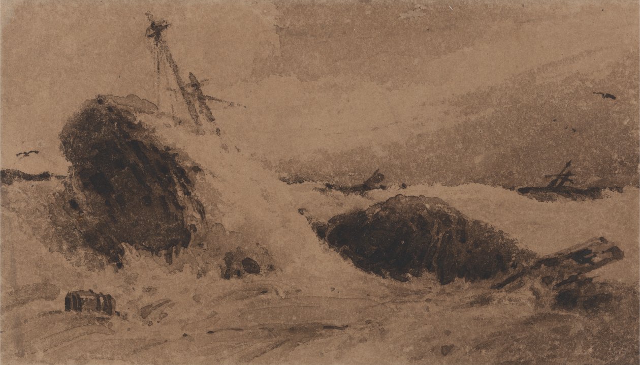Fırtınalı Bir Denizde Batan Gemi by Francois Louis Thomas Francia