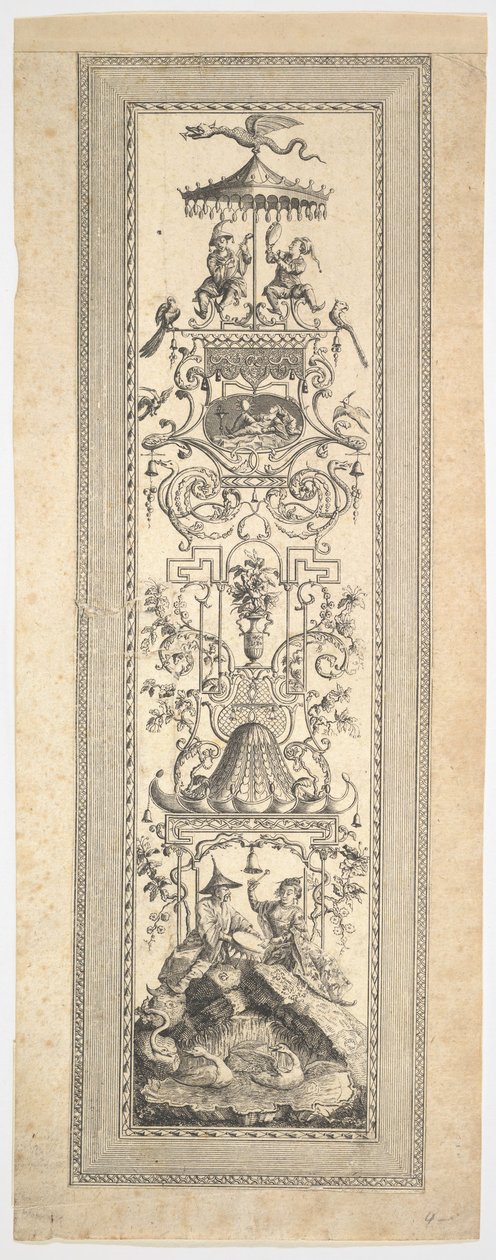 Çin büfesi, Birinci çaydanlık, paneller, frizler ve arabesk konulardan, 1788. by Francois Marie Isidore Queverdo
