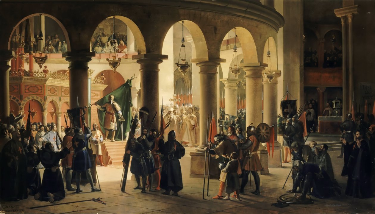 Godefroy de Bouillon, Ascalon Kupalarını Kutsal Kabir kilisesinde biriktirir by Francois Marius Granet