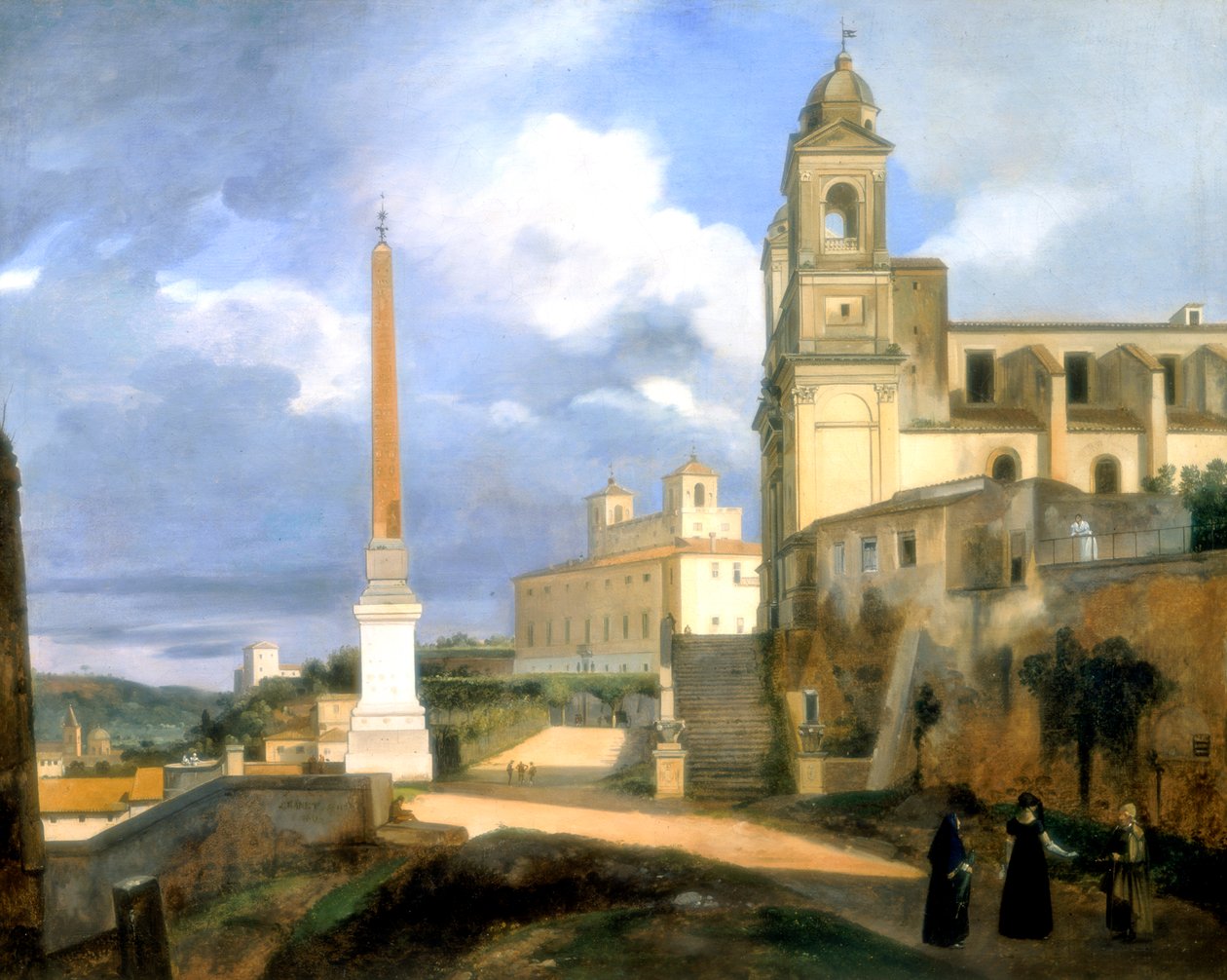 The Trinity of the Mounts ve Medicis villası, Roma, 1808 by Francois Marius Granet