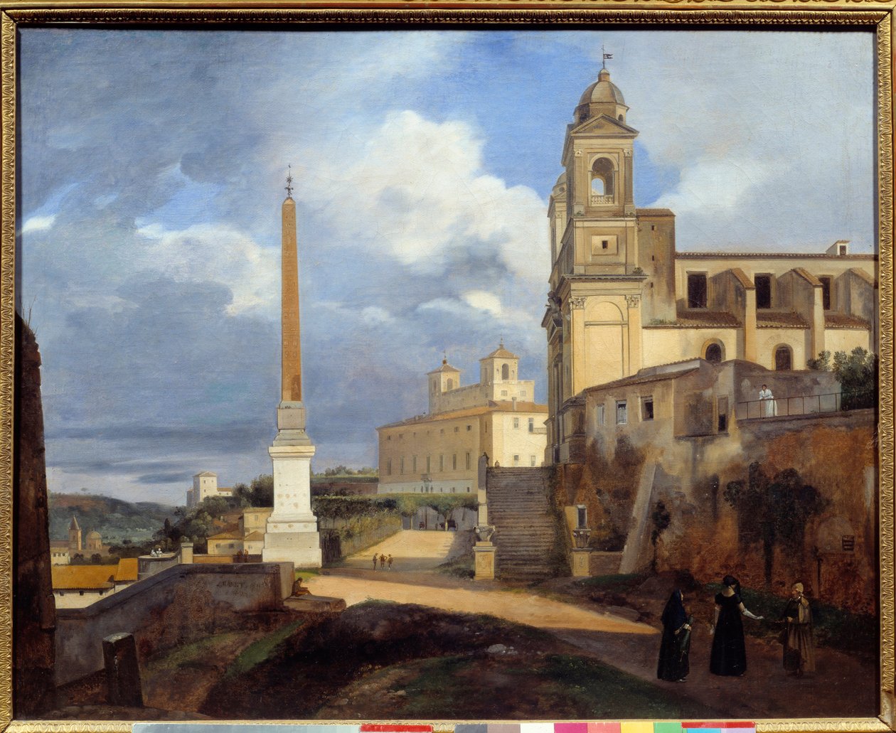 Roma'da Trinite des Monts (Trinita dei monti) ve Villa Medicis'in görünümü Francois Marius Granet (1775-1849) 1808 Güneş. 0.48 x 0.61 m by Francois Marius Granet