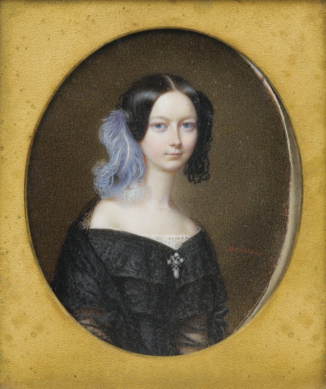 Mecklenburg-Schwerin Düşesi Helene 1814-1858, daha sonra Orléans Düşesi, yaklaşık 1835 by Francois Meuret