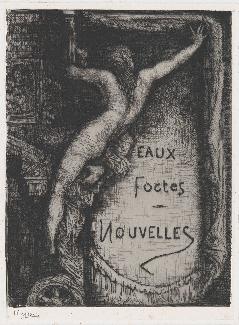19. yüzyılın sonlarında Eaux Fortes Nouvelles için kapak. by Francois Nicolas Chifflart