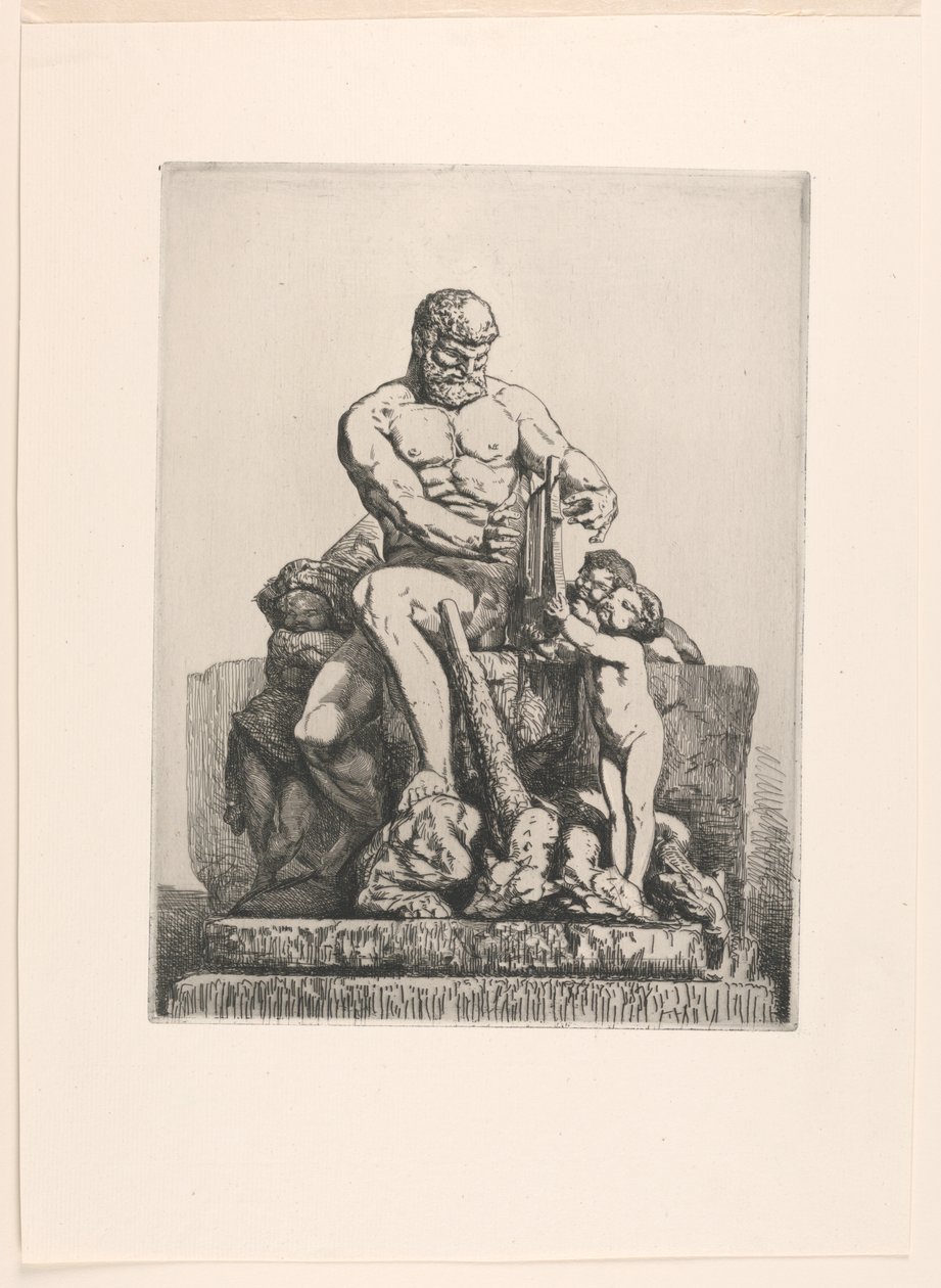 Herkül, Chifflart'ın On İki Gravür'ünden bir tabak by Francois Nicolas Chifflart