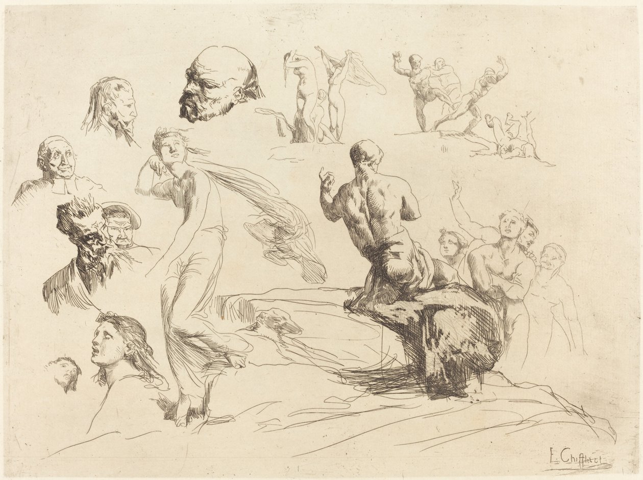 Çizim Sayfası by Francois Nicolas Chifflart