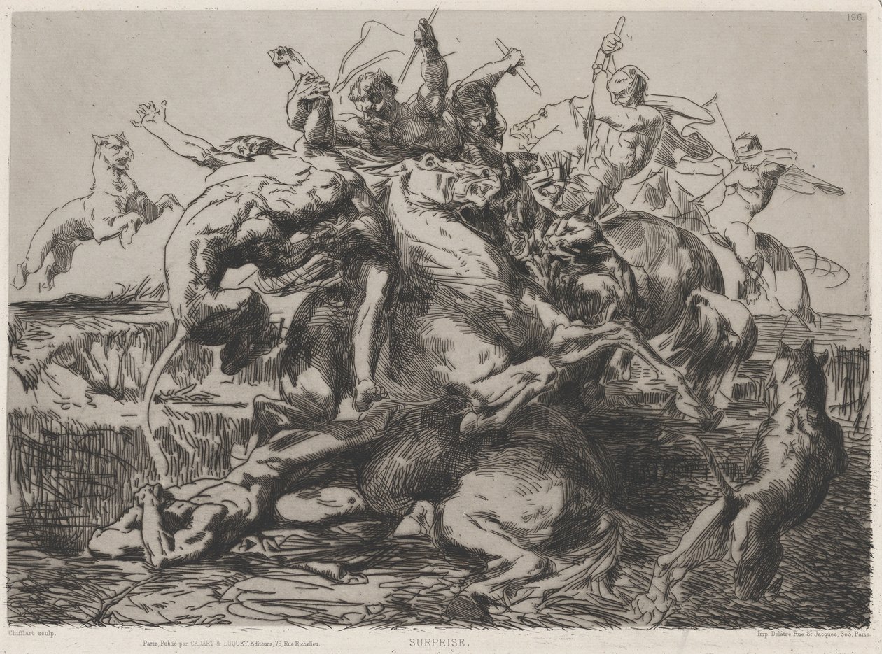 Sürpriz, 19. yüzyıl. by Francois Nicolas Chifflart