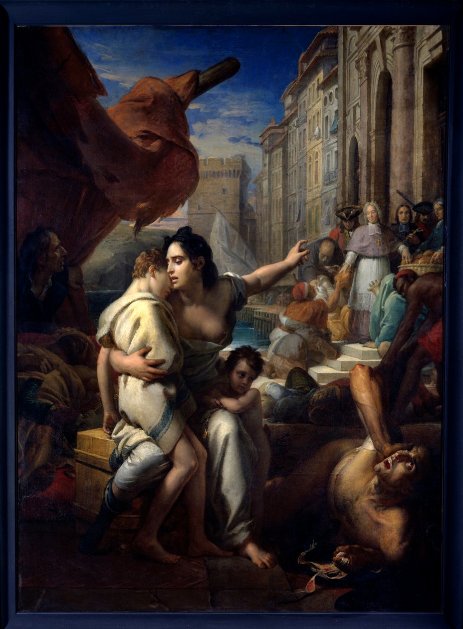 Marsilya vebası sırasında Belsunce Monsenyörü Eveque Henri Francois Xavier de Belsunce-Castelmoron (Belsunce Castelmoron) (1671-1755), 1720