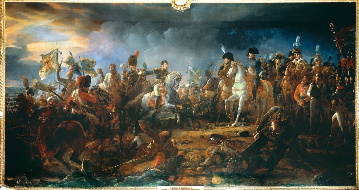 2/12/1805'te Austerlitz Savaşı: General Rapp, düşmandan alınan bayrakları sunar. 2,1x9,58 m. by Baron François Pascal Simon Gérard