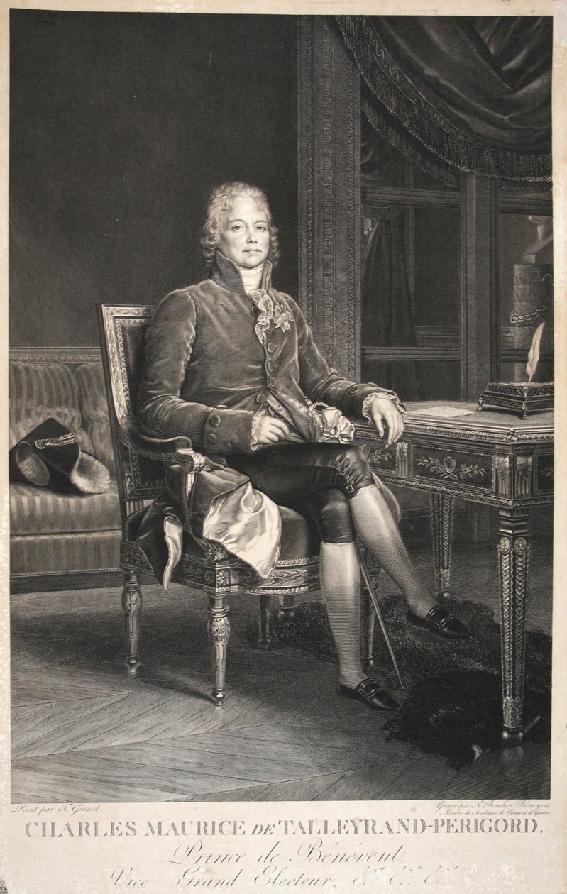 Charles Maurice de Talleyrand-Perigord, Prince de Benevent, Büyük Seçmen Yardımcısı, pub. 1809 by Francois Pascal Simon Gerard