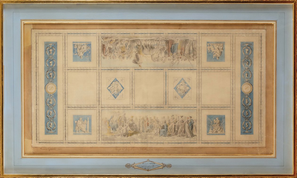 Konservatuardaki kütüphanenin boyalı tavanı çalışması, 1812 by Francois Pascal Simon Gerard