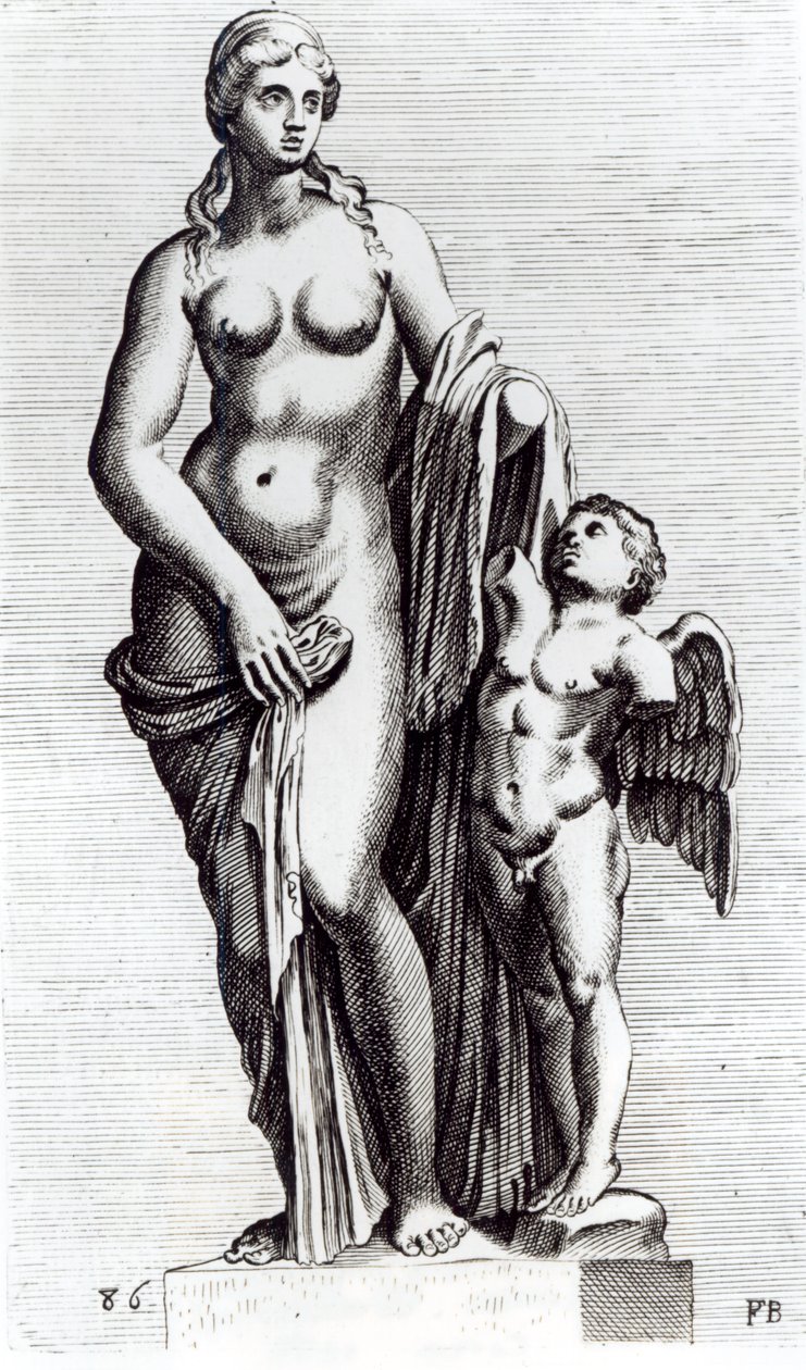 Heavenly Venus, c.1653 (gravür) (bw fotoğraf) by Francois Perrier