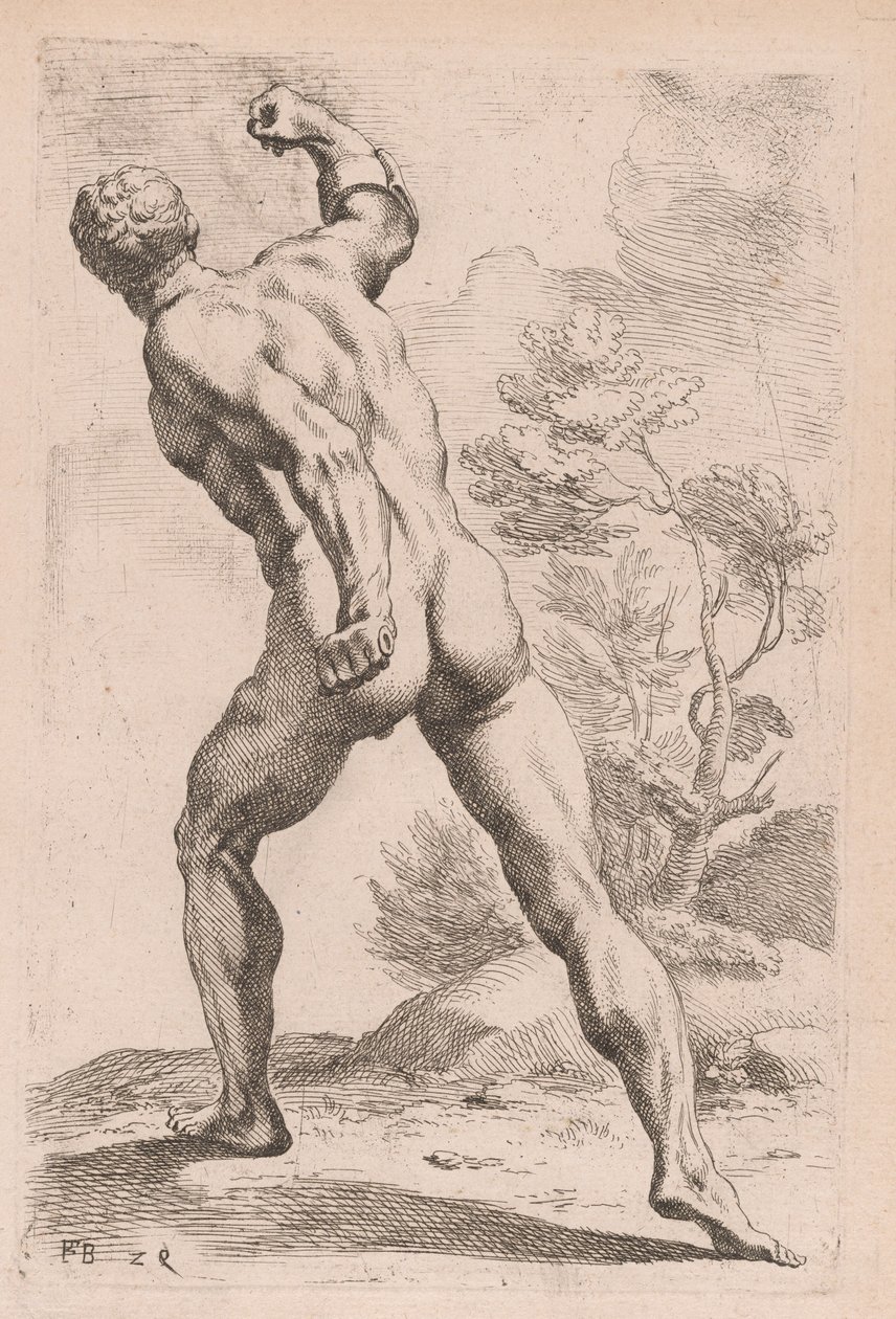 Borghese Gladyatör, arkadan görünüm [levha 29] by Francois Perrier