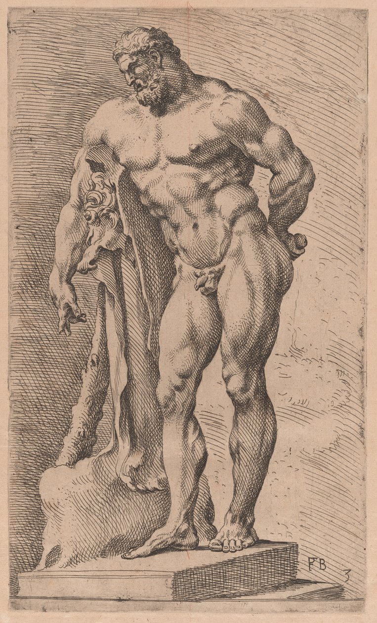 Farnese Herkül, dörtte üç görünüm sola döndü [levha 3] by Francois Perrier