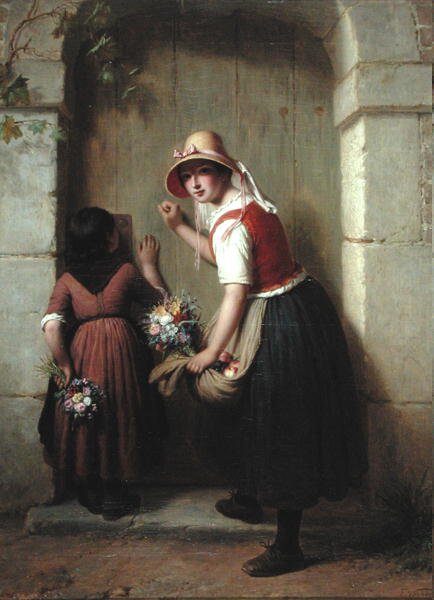 Çiçek Satıcıları (tuval üzerine yağlı boya) by Francois Verheyden