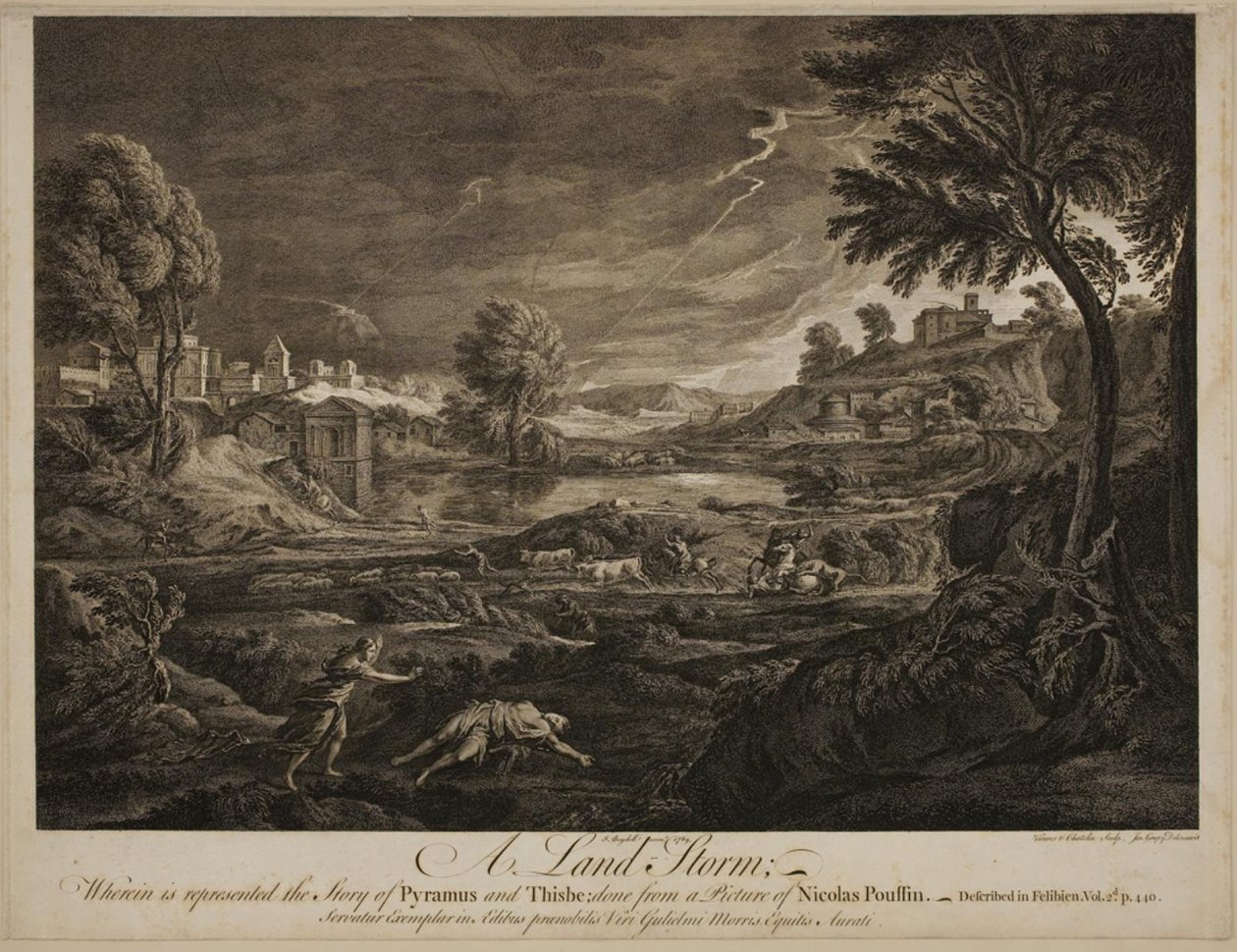 Bir kara fırtınası. Pyramus ve Thisbe by Francois Vivares