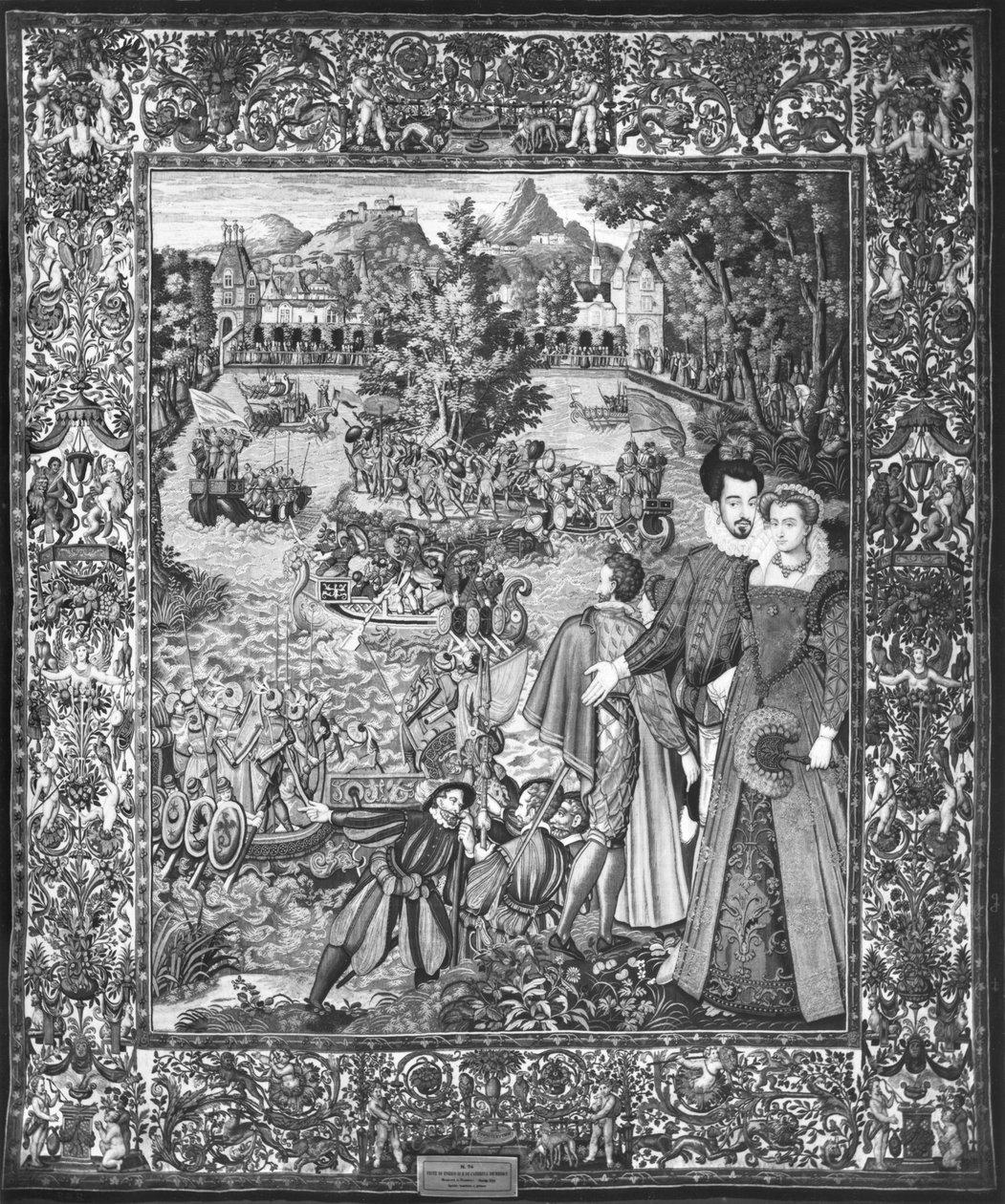 Henri III (1551-89) ve Louise de Lorraine (1553-1601) su festivali Brüksel Atölyesi, c.1580 by Francois after Quesnel