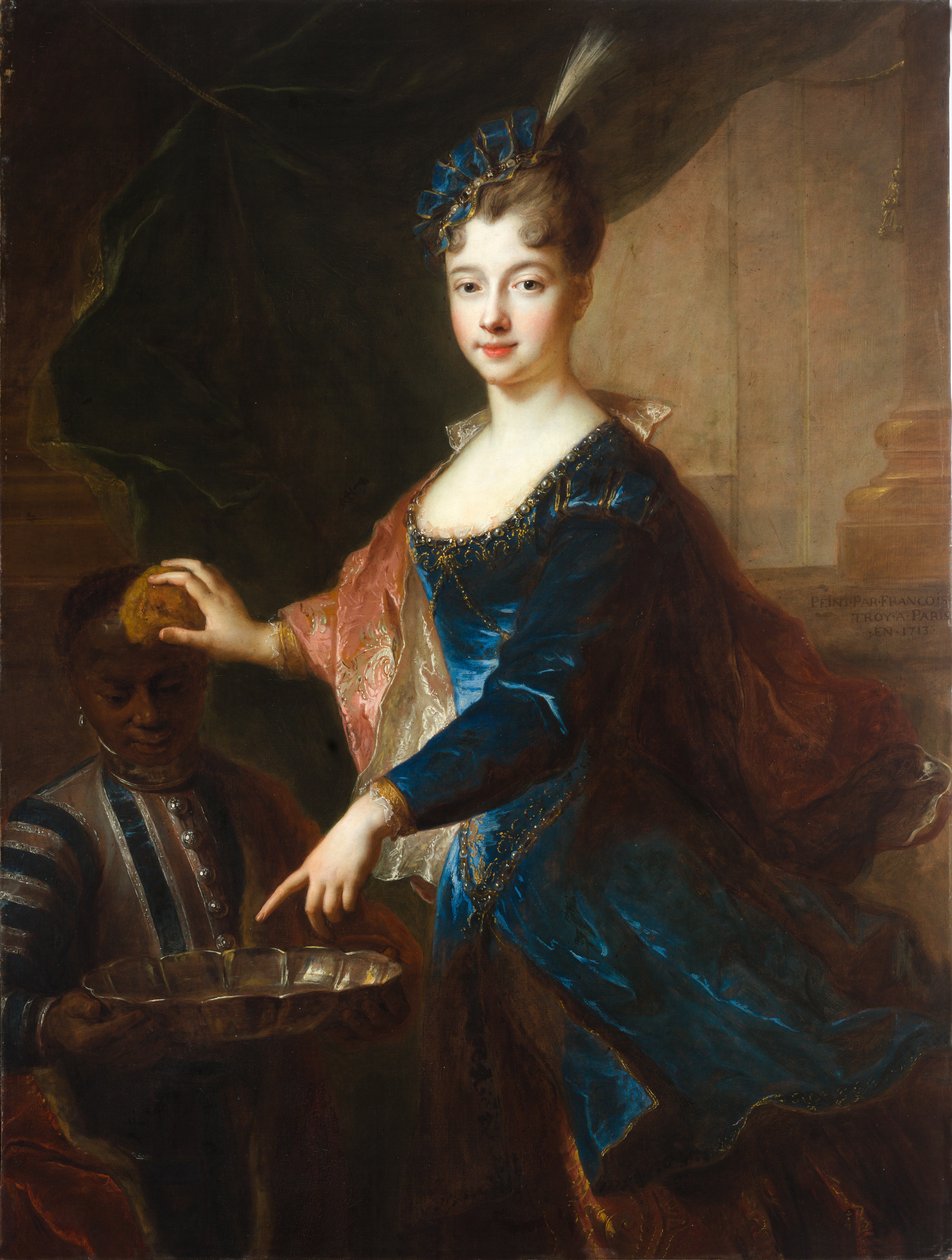 Koyu renk saçlı bayan by Francois de Troy