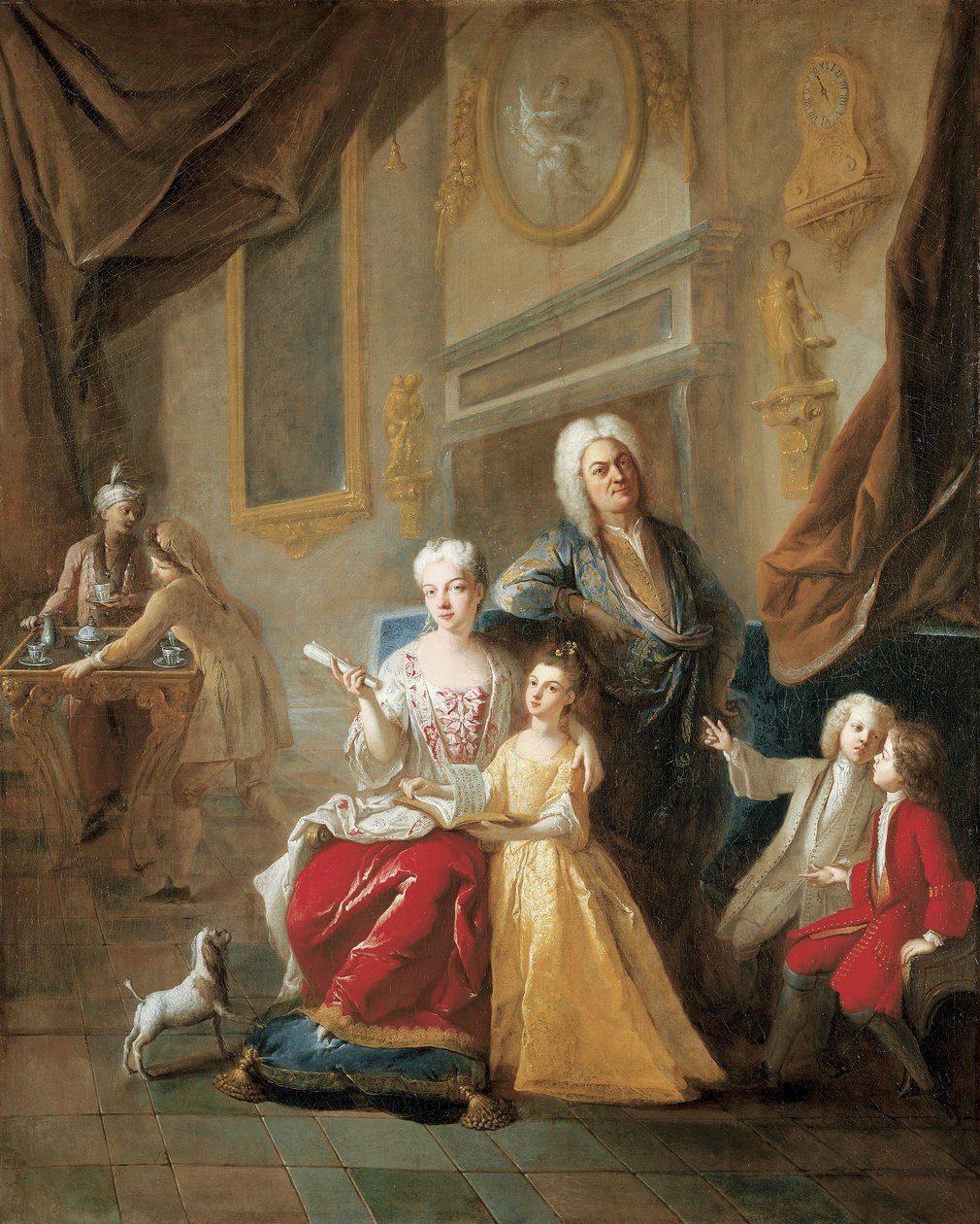 İç mekanda bir ailenin portresi by Jean François de Troy
