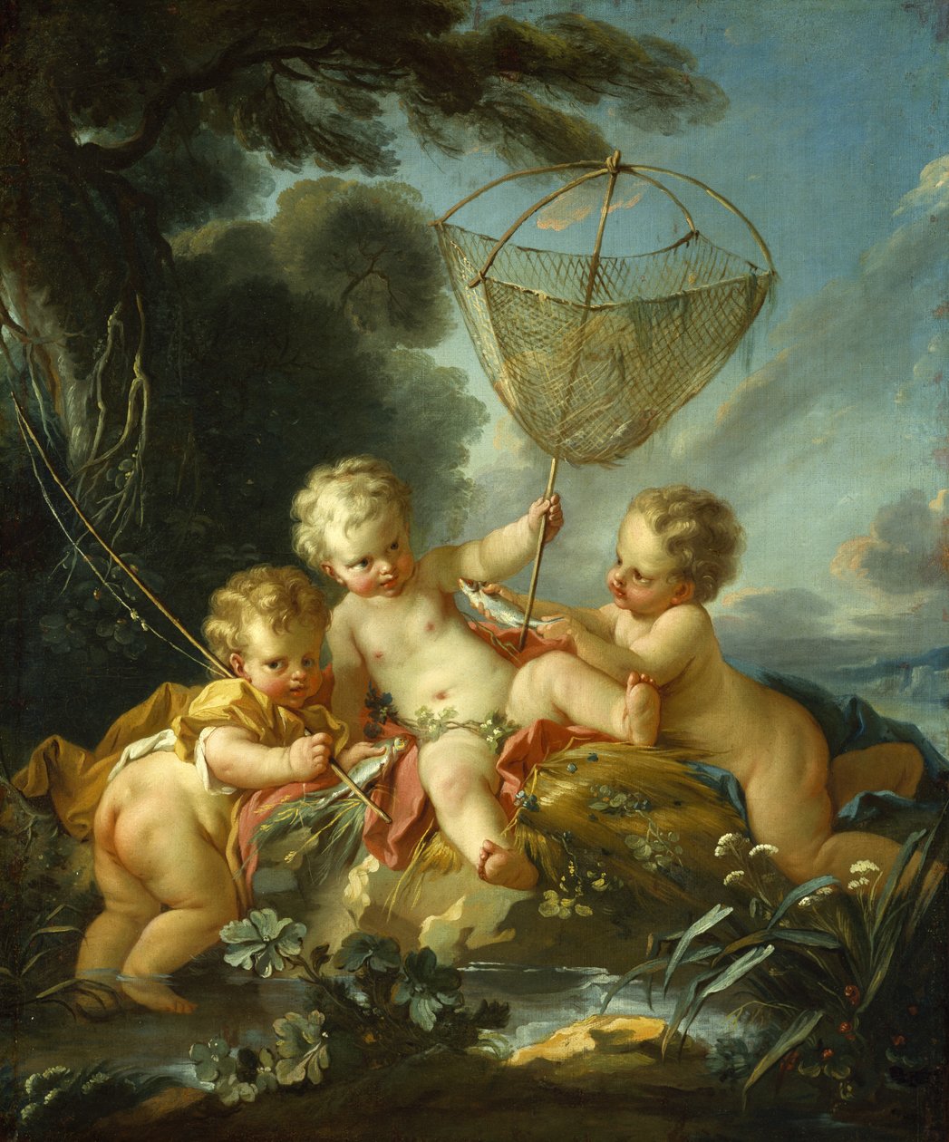 Putti Balıkçı olarak, c.1744 by François Boucher