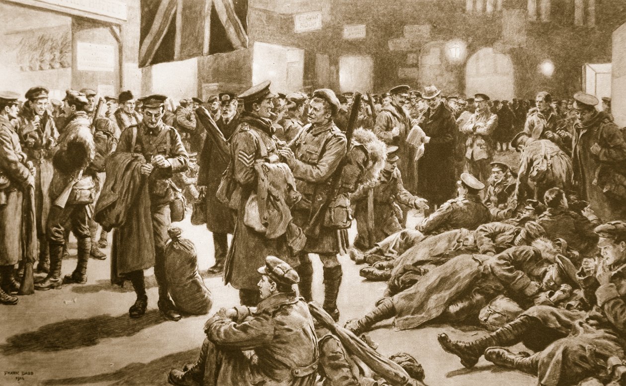 Geçici Furlough'dan Sonra: Victoria'da Flanders hendek özelini bekleyen İngiliz gazileri, 1914-19 by Frank Dadd