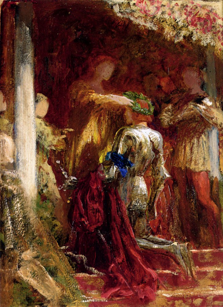 Zafer, Bir Şövalye Defne Çelengi İle Taçlandırılıyor by Frank Dicksee