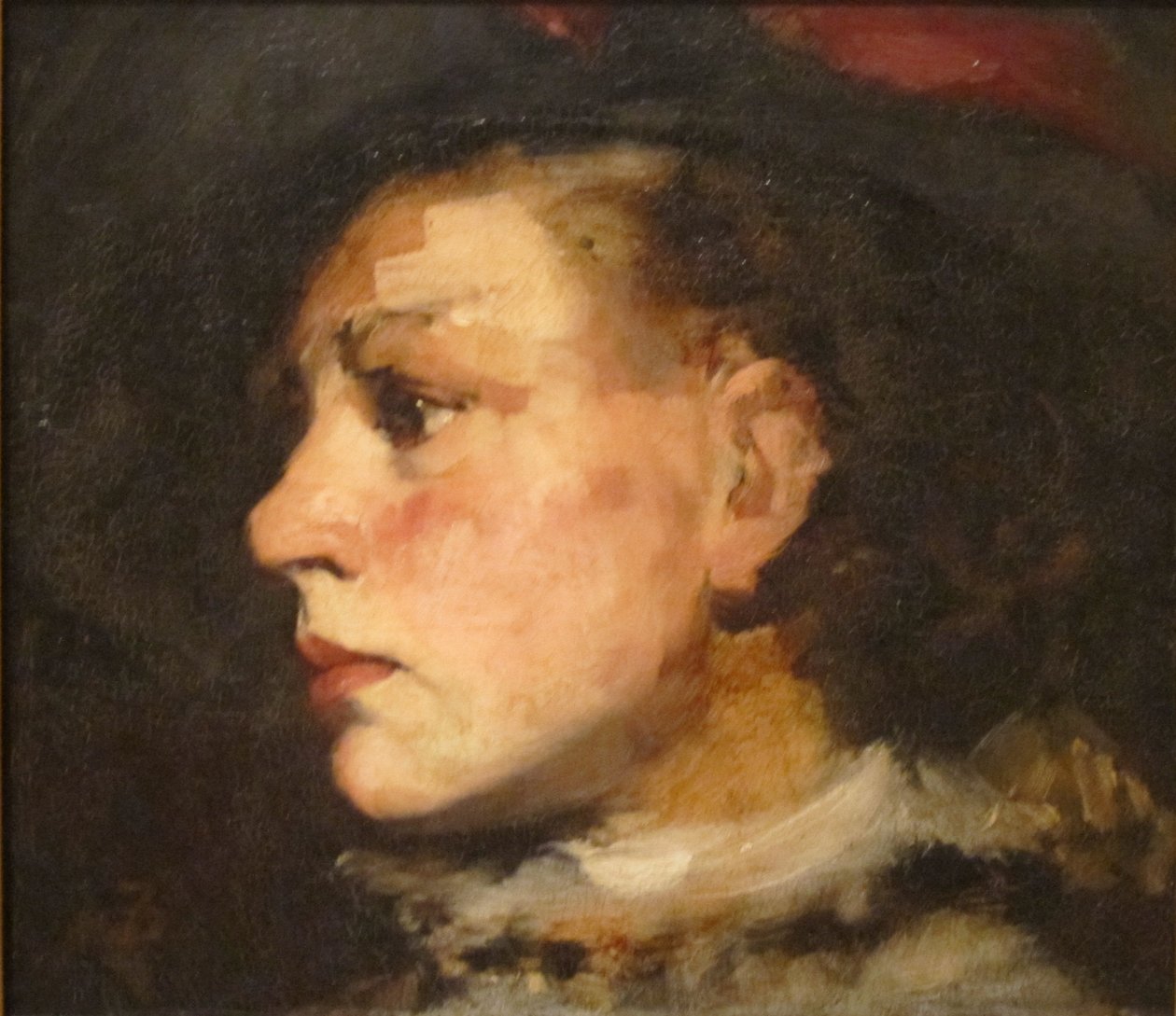 Şapkalı Kız Profili by Frank Duveneck