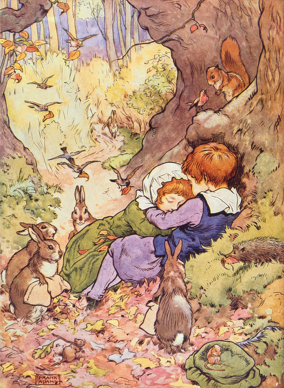 Kreş Hikayem Kitabımdan Ormandaki Bebekler, pub. Blackie & Son (kitap çizimi) by Frank Adams