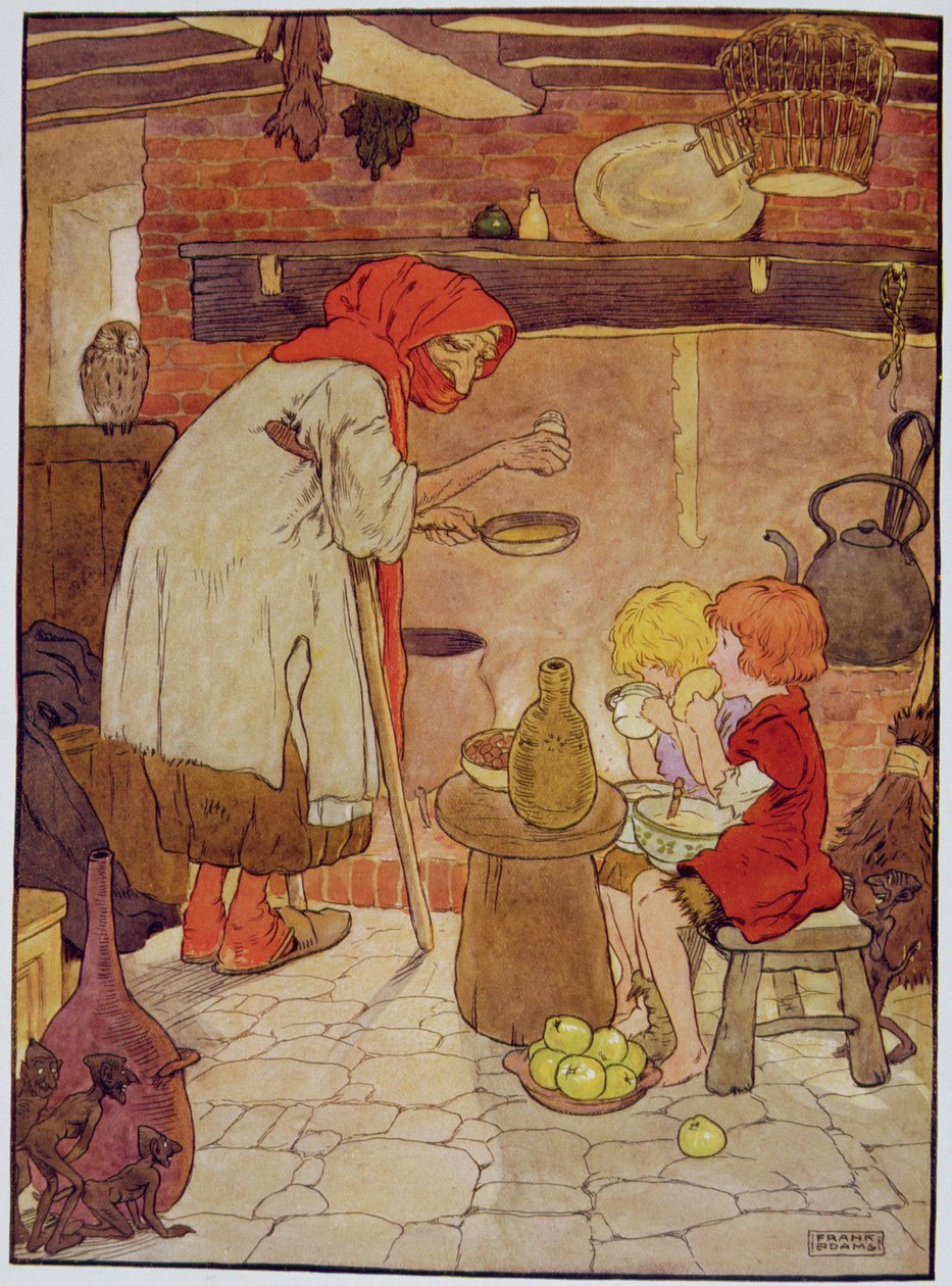 Hansel ve Gretel Cadı tarafından besleniyor, Blackie und Son tarafından yayınlanan Frank Adams