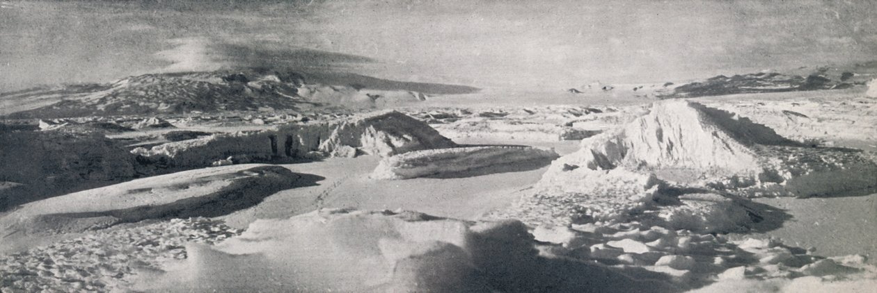 Aşağı Koettlitz Buzulu, Çözülen Suların Etkisini Gösteriyor, c1911, 1913 by Frank Debenham
