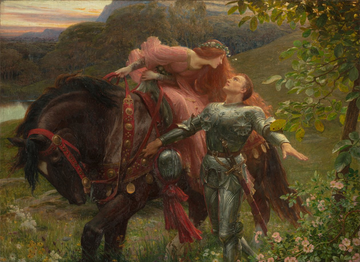 La Belle Dame Sans Merci, exh.1902 (tuval üzerine yağlı boya) by Frank Dicksee