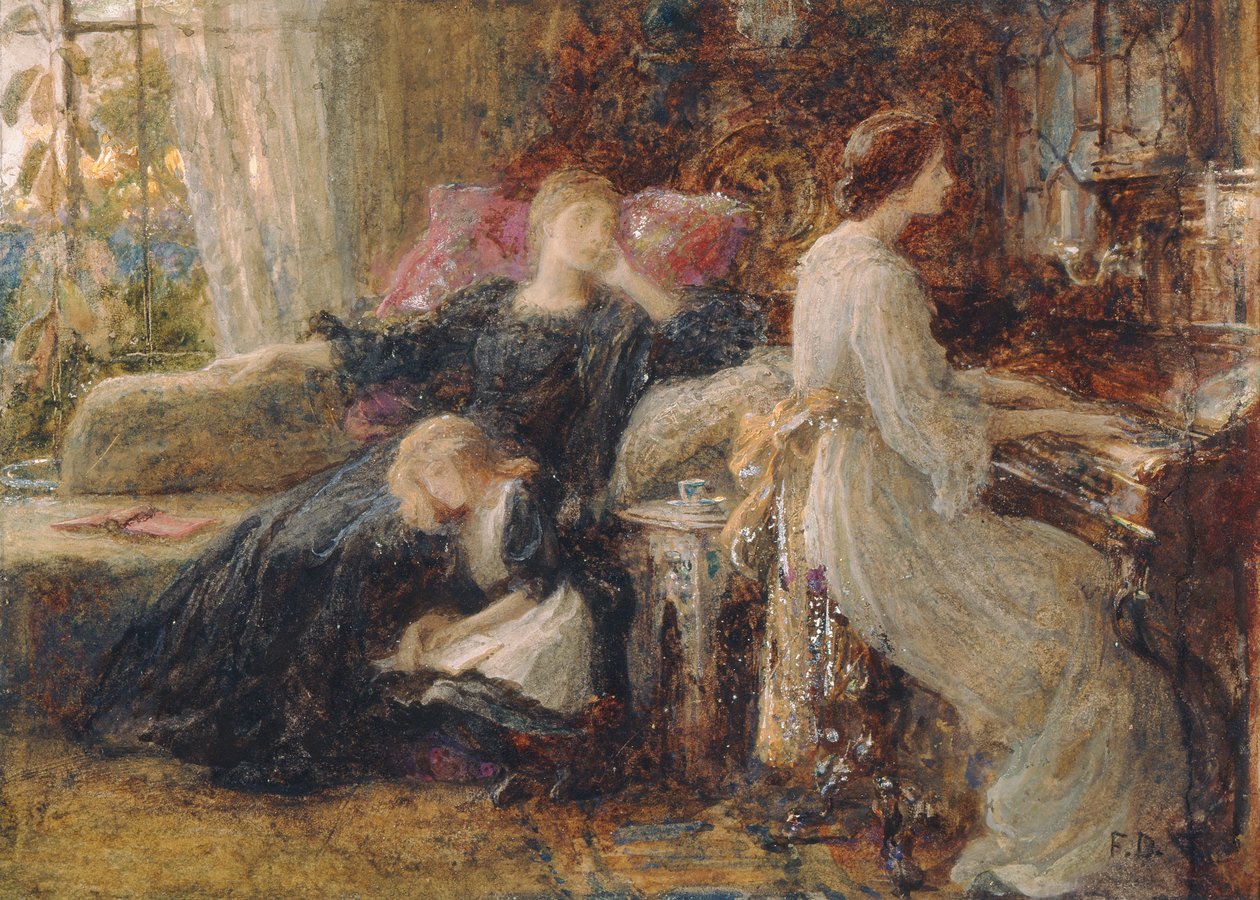 Anılar, c.1886 (kağıt üzerine suluboya) by Frank Dicksee