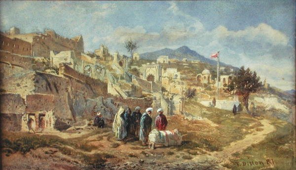 Bir Arap Mezarlığı, 24 Ekim 1882 (kağıt üzerine suluboya ve kurşun kalem) by Frank Dillon