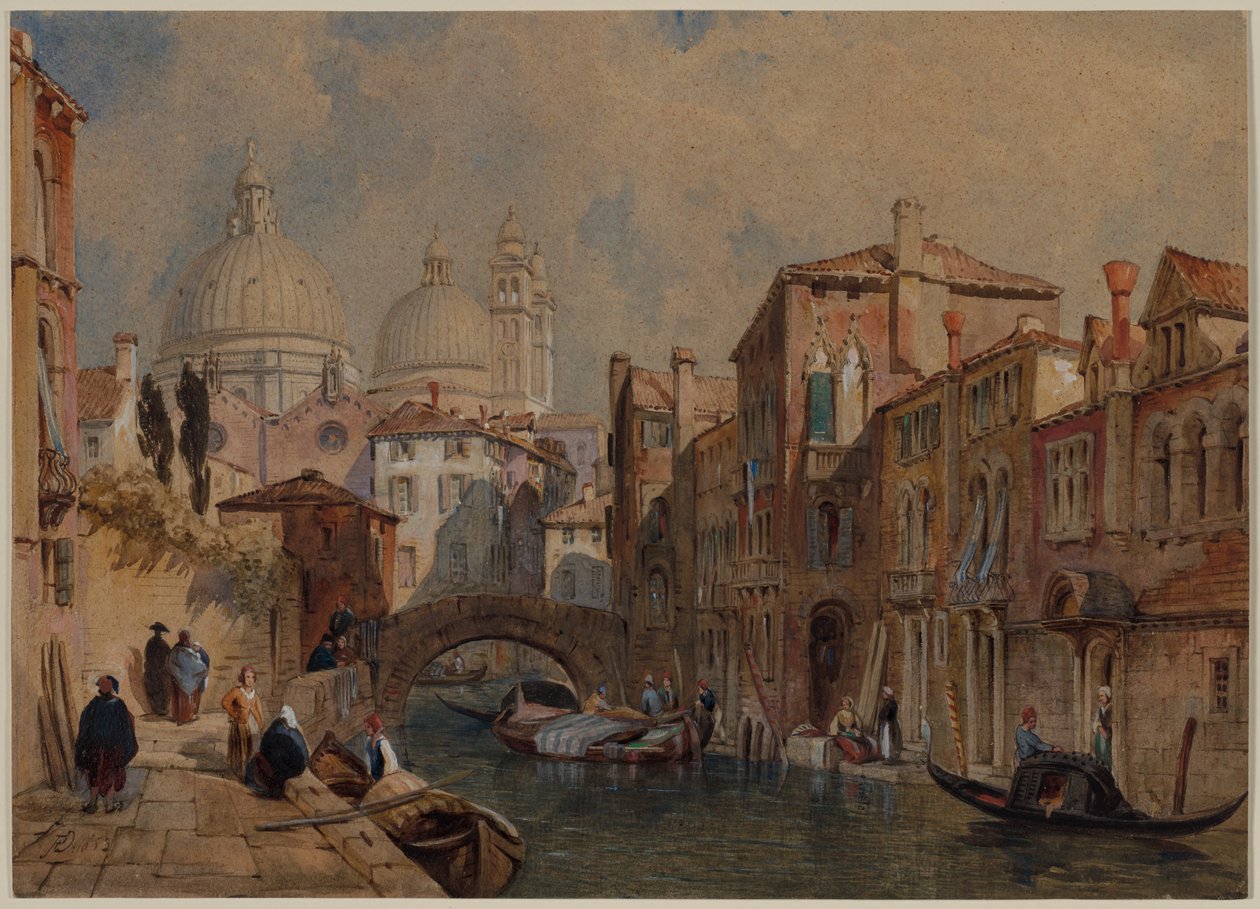 Venedik Görünümü: Santa Maria della Salute Kubbesi, 1853. by Frank Dillon