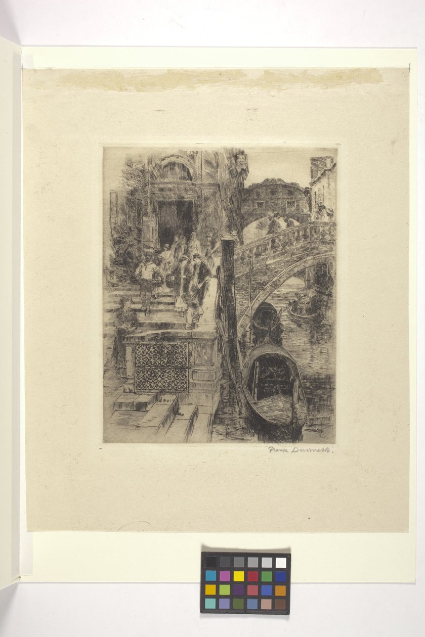 Ahlar Köprüsü, Venedik (Levha 1) (mürekkep) by Frank Duveneck