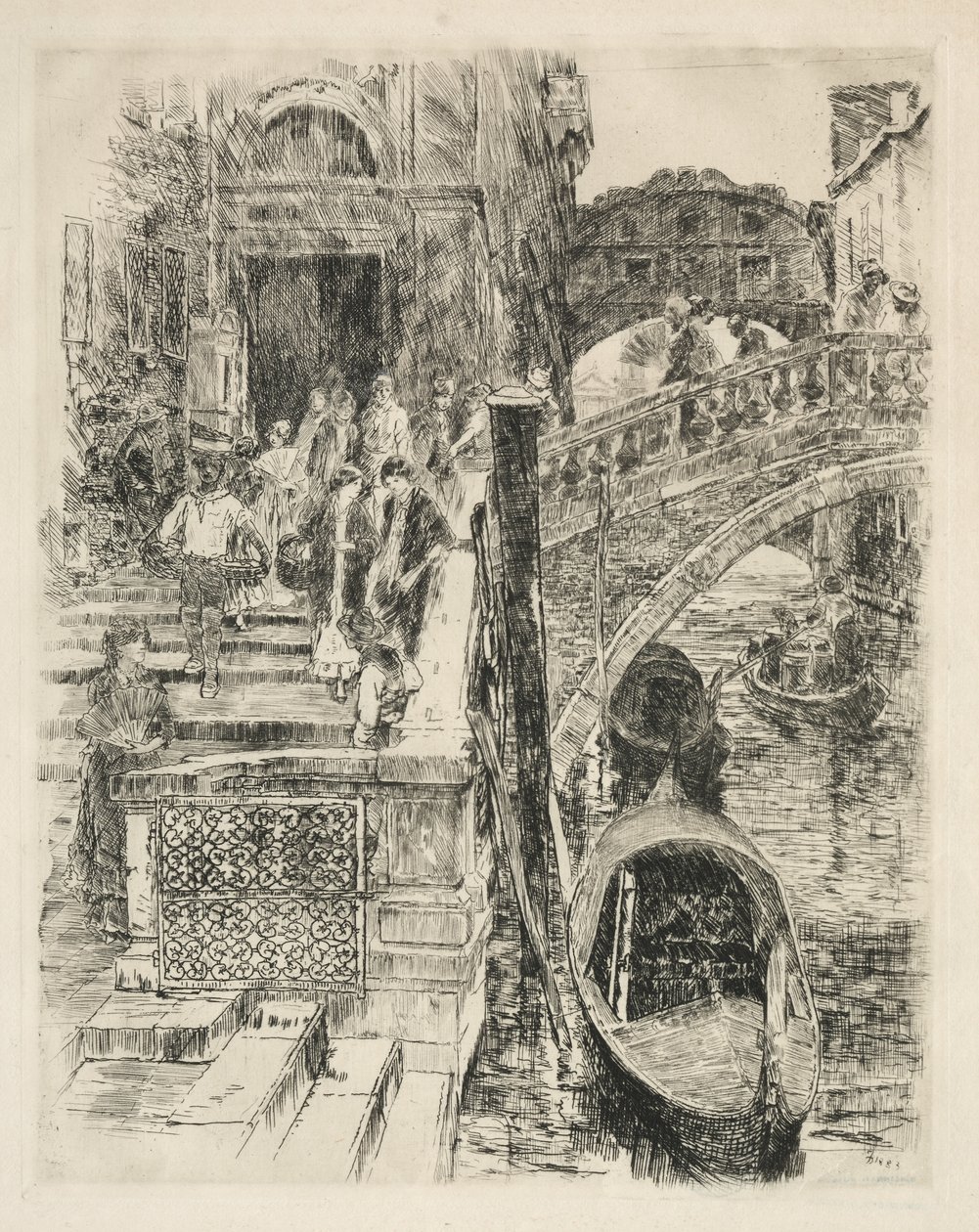 Ahlar Köprüsü, Venedik, 1883. by Frank Duveneck