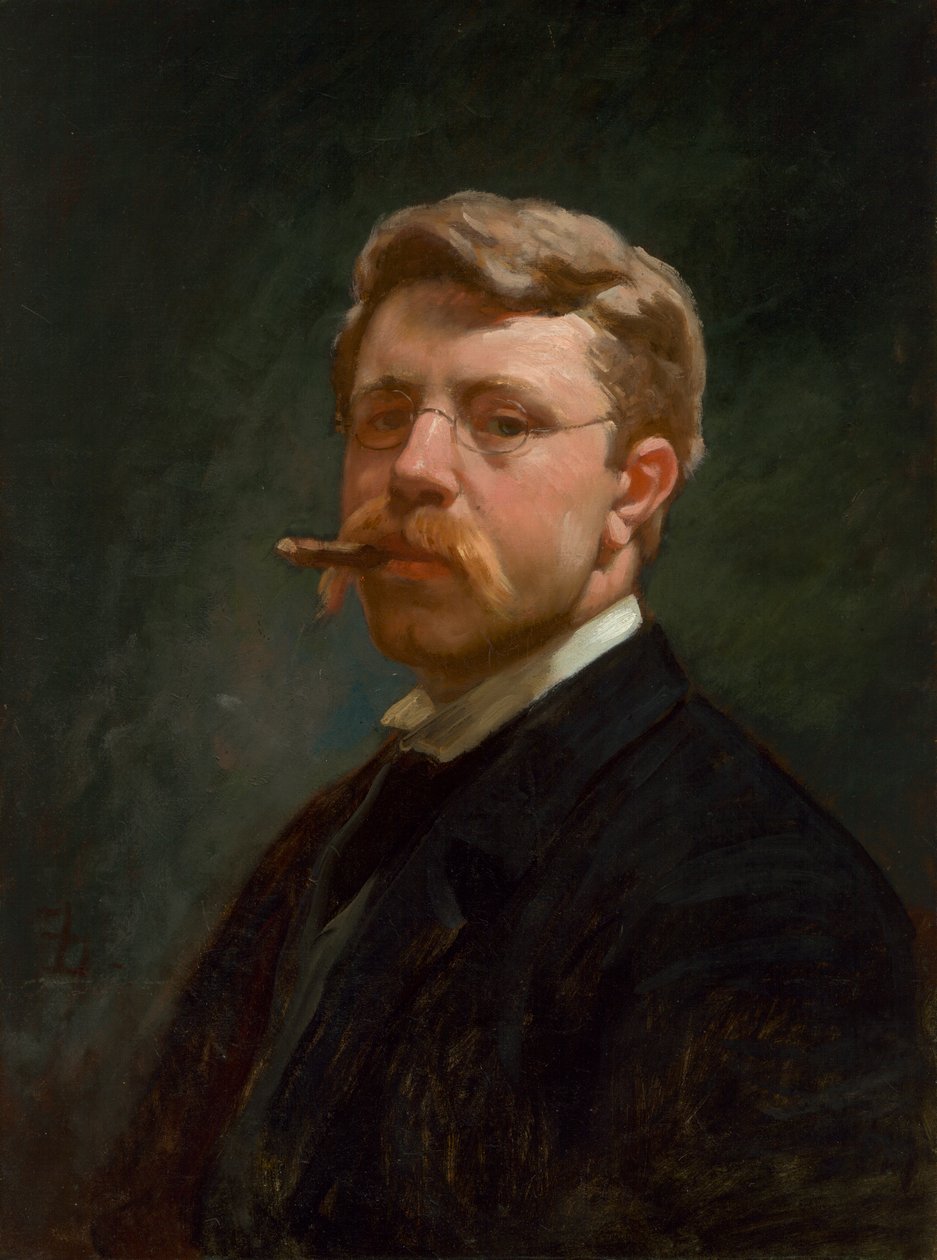 Frank Duveneck Otoportre, c. 1890. by Frank Duveneck