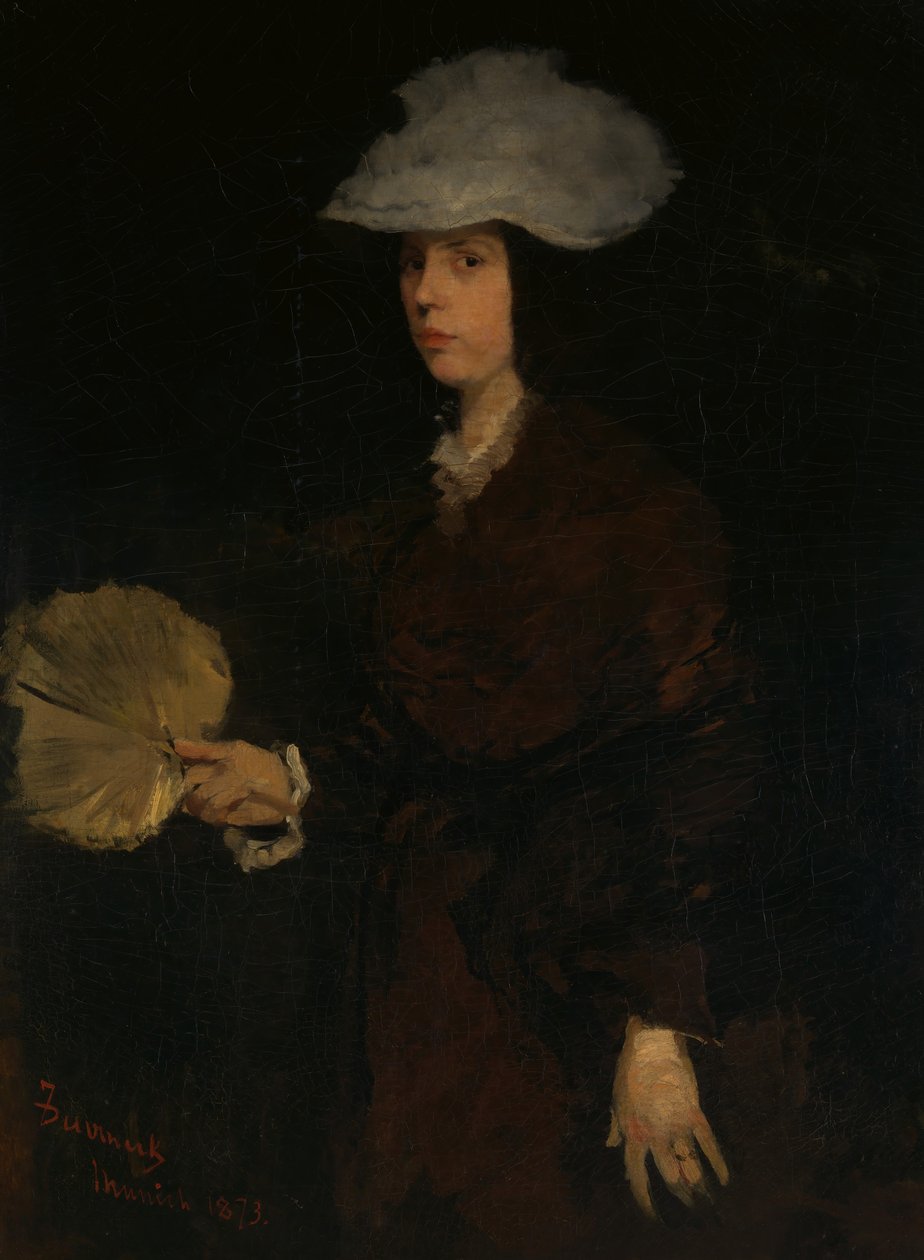 Yelpazeli Kadın, 1873. by Frank Duveneck