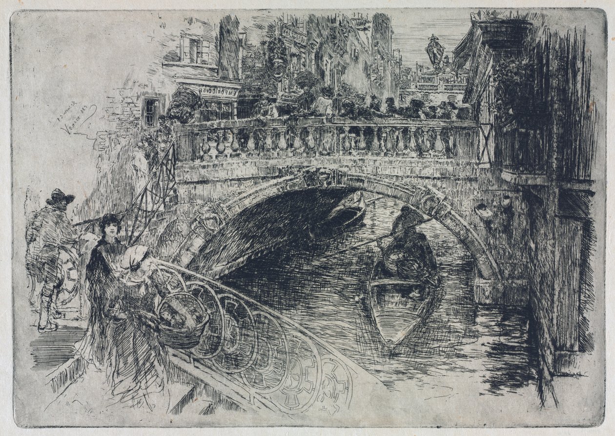 Venedik Köprüsü, 1884. by Frank Duveneck
