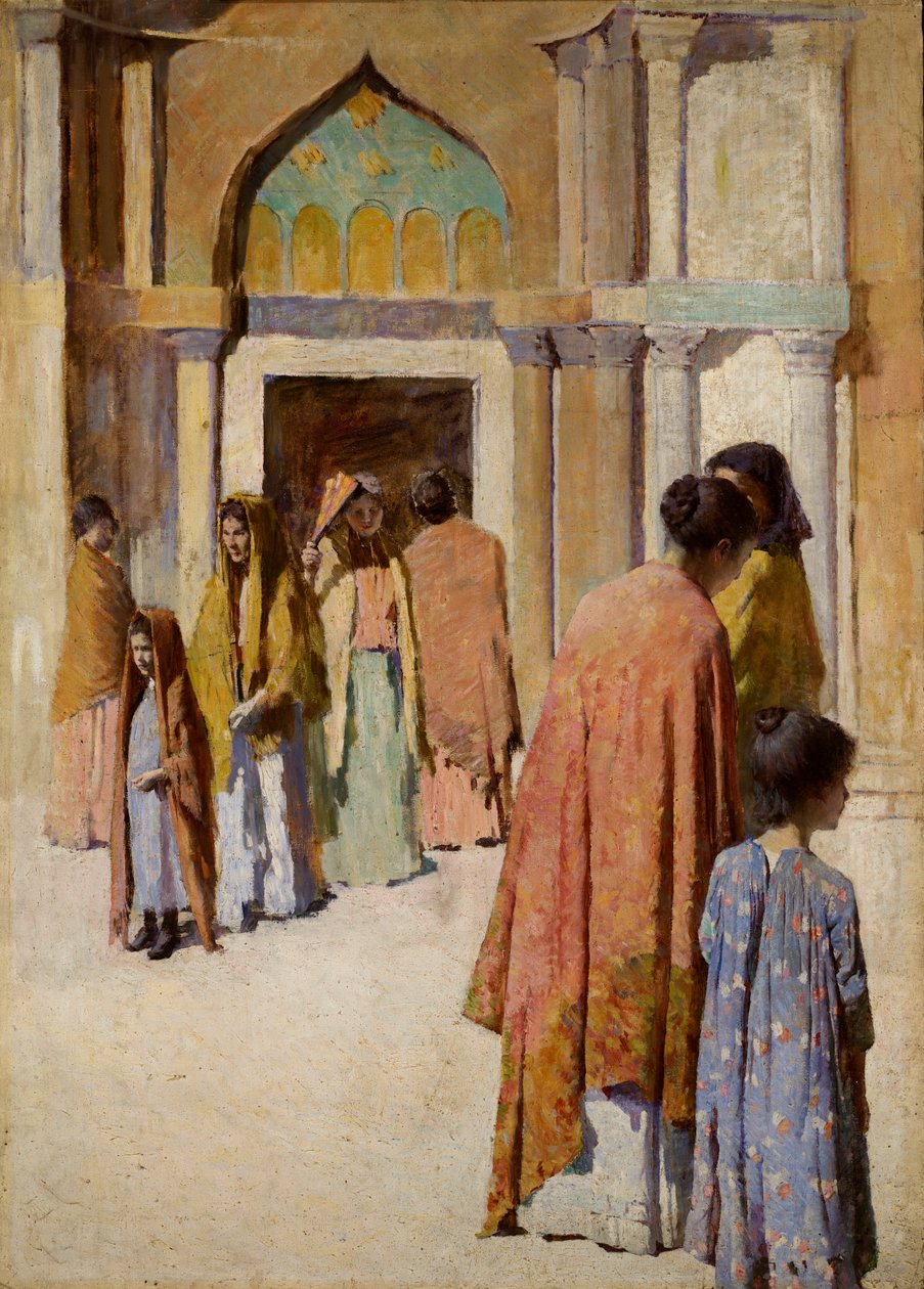 Merdivenlerin yanındaki kadınlar hayır. ben, n.d. by Frank Edwin Scott