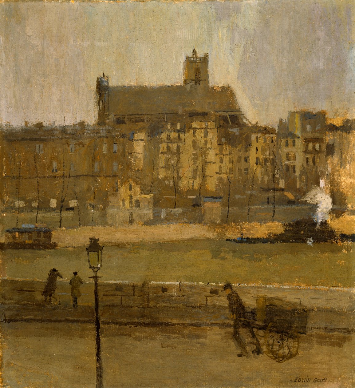 Quai de la Seine, St. Gervais Kilisesi, n.d. by Frank Edwin Scott