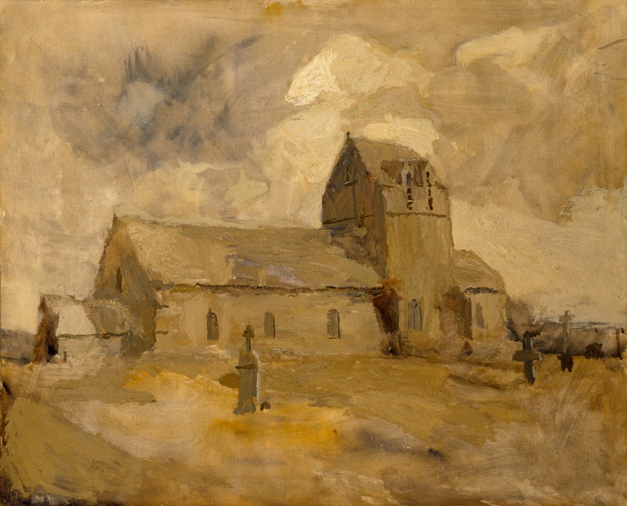 Köy Kilisesi ve Mezarlığı, Brittany, n.d. by Frank Edwin Scott