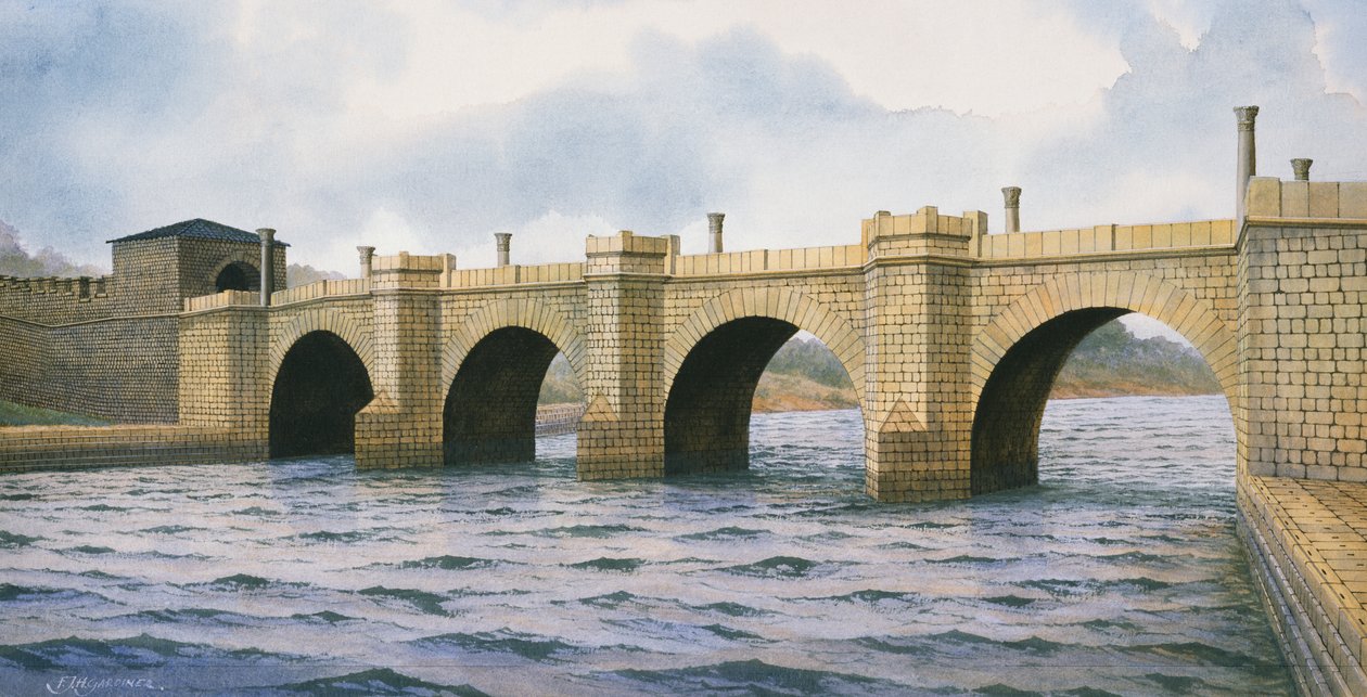 Hadrian Duvarı Chesters Köprüsü Abutmenti, c2.yy, c1990-2010 by Frank Gardiner