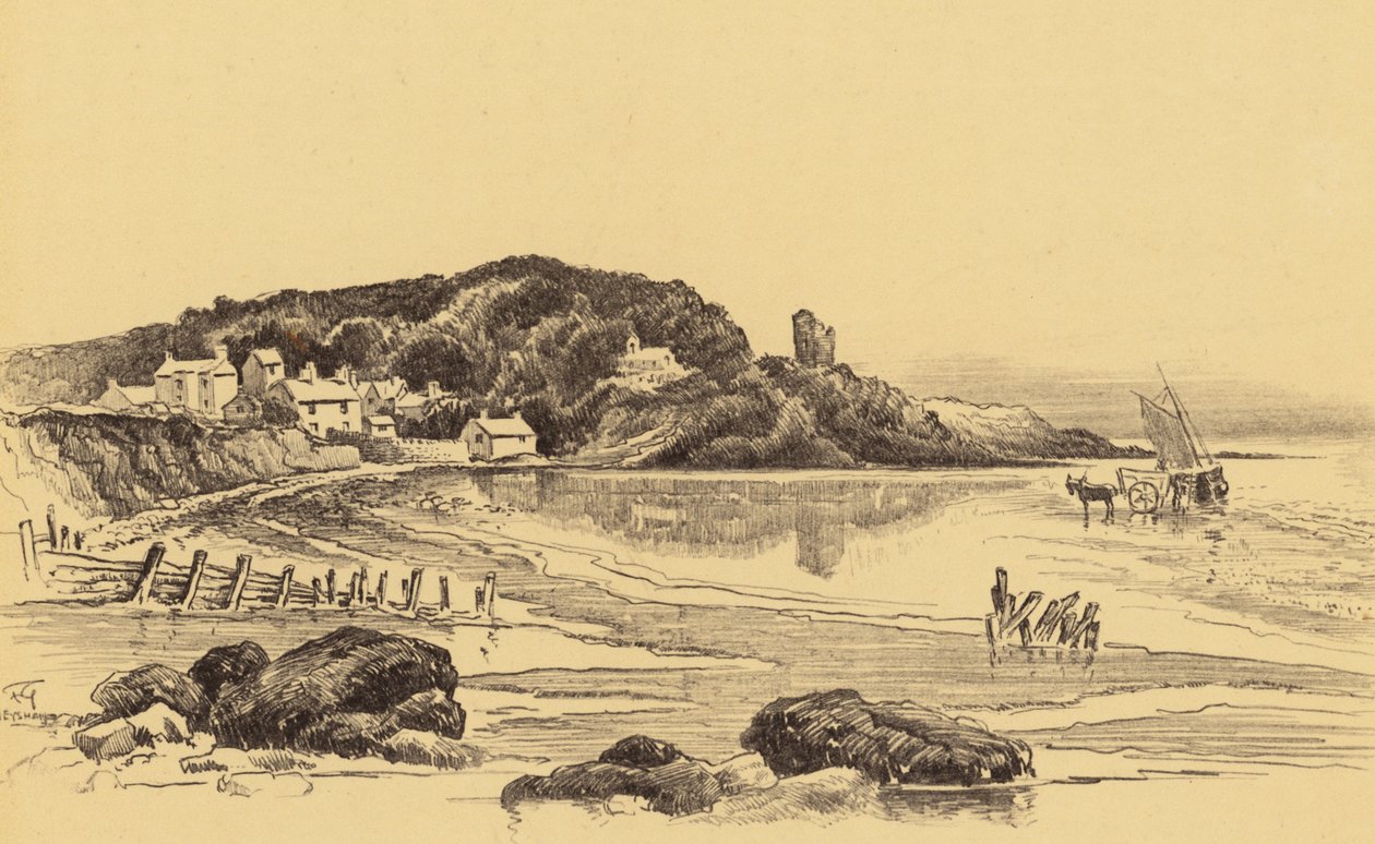 Alçak Gelgitte Eski Heysham (lito) by Frank Greenwood