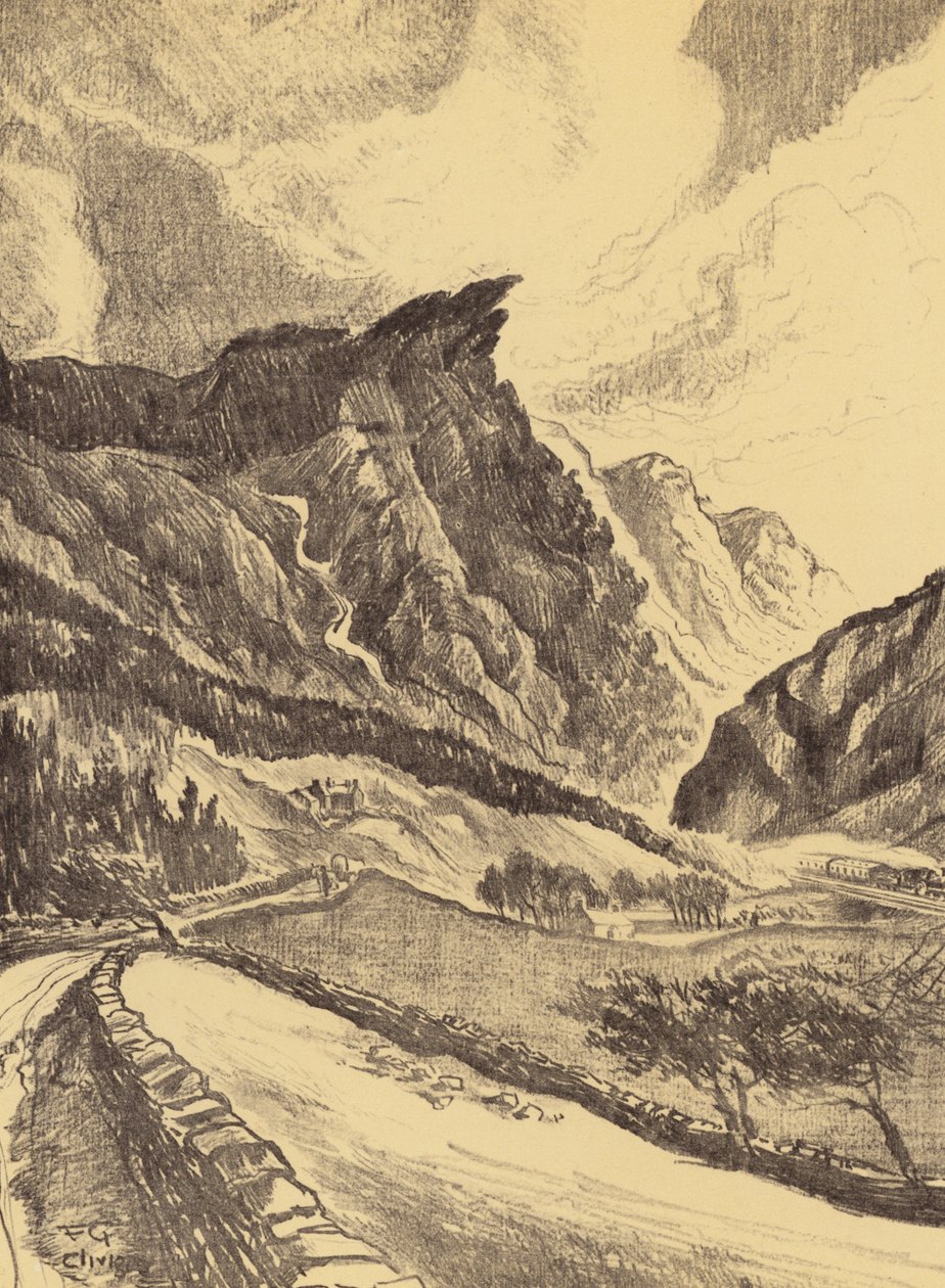Cliviger Boğazı (taş baskı) by Frank Greenwood